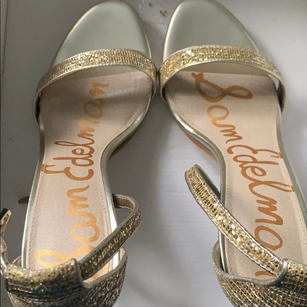 Sam Edelman Eleanor Gold Sparkle Heels (9.5)